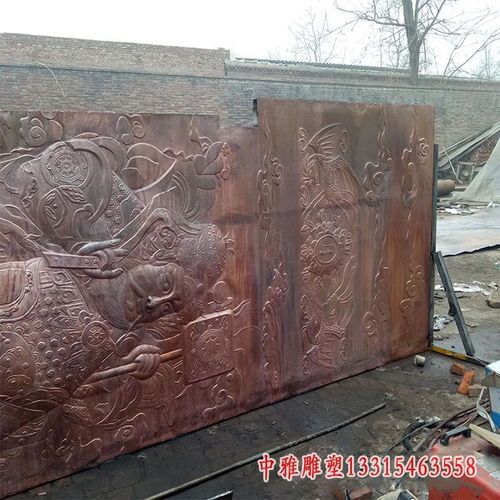 玻璃鋼仿銅影壁墻浮雕 九江影壁銅雕雕塑生產廠家